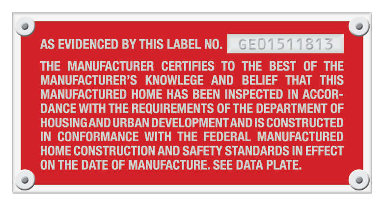 Certification Plate